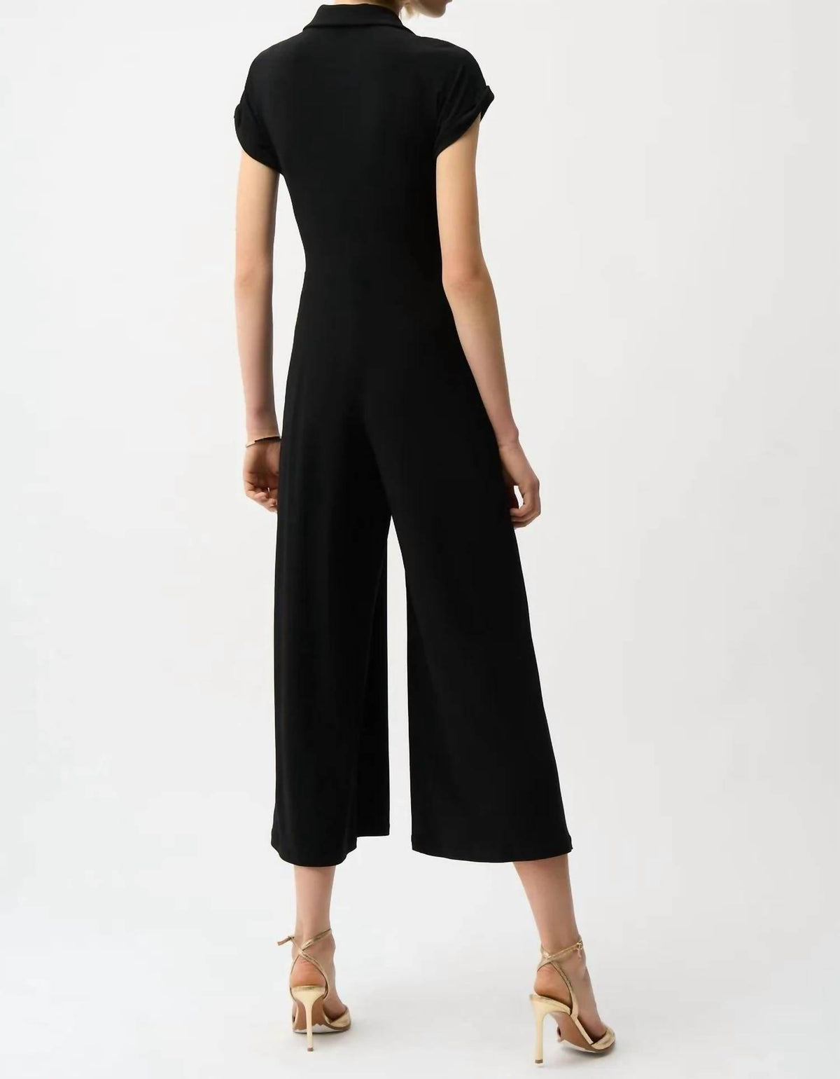 Joseph Ribkoff - Wrap Front Crop Wide Leg Jumpsuit