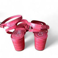 Calvin Klein - WOMEN'S COLEEN CROC EMBOSSED VIP KID SUEDE SANDAL