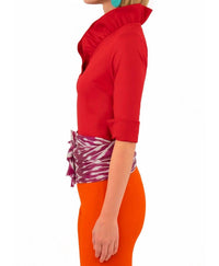 Gretchen Scott - Jersey Ruffneck Quarter Sleeve Top
