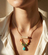 Anne Vaughan - Women's Charm Cluster Necklace