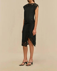 cult gaia Destry Open Back Top in black - women's blouse - alternate view