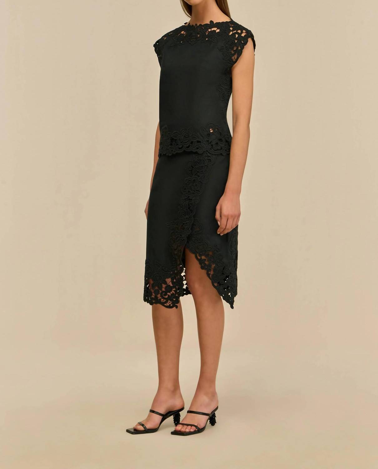 cult gaia Destry Open Back Top in black - women's blouse - alternate view