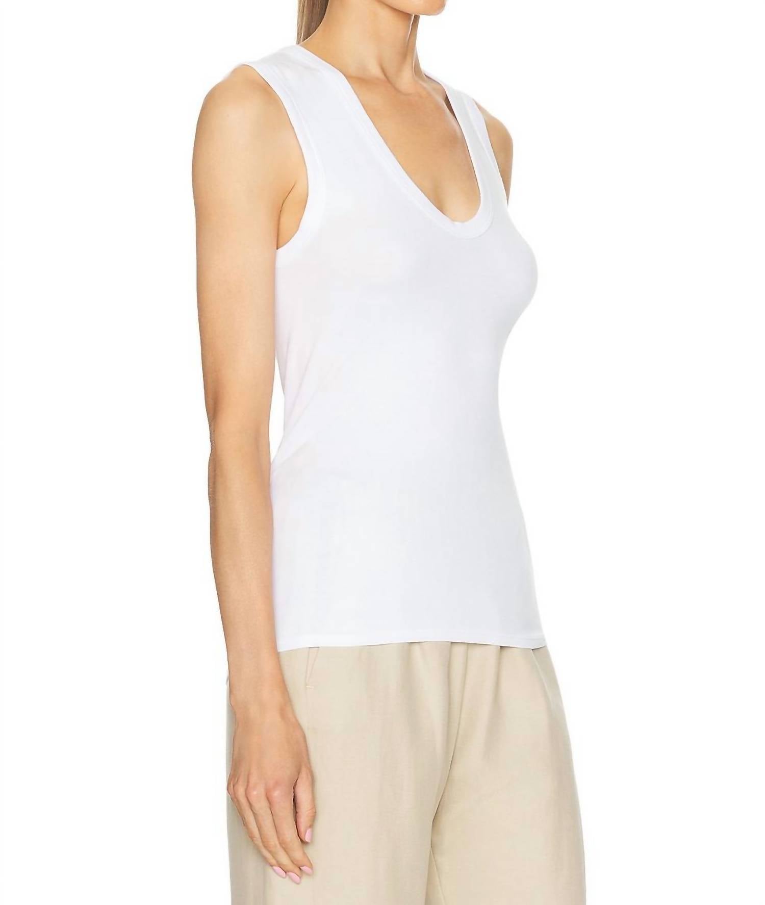Enza Costa - Supima Cotton Essential Sleeveless U-neck Tank Top