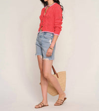 heartloom Elaya Long Sleeve Cardigan in flame - women's cardigan - alternate view