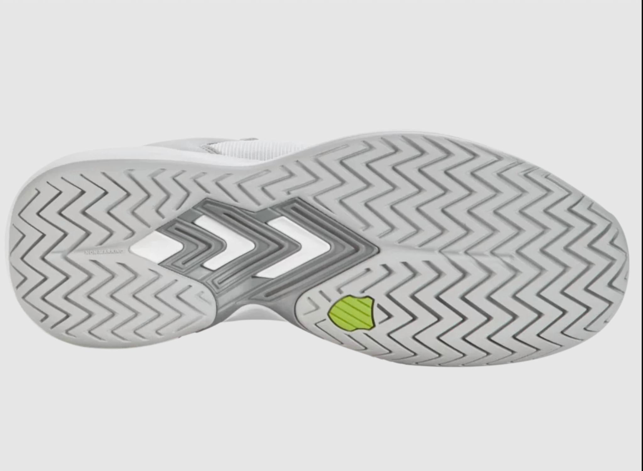 K-Swiss Women's Ultrashot Team Tennis Shoe in gray violet white lime green - women's shoe - detail view
