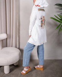 Paparazzi - Embroidered Double Knit Hooded Open Front Jacket
