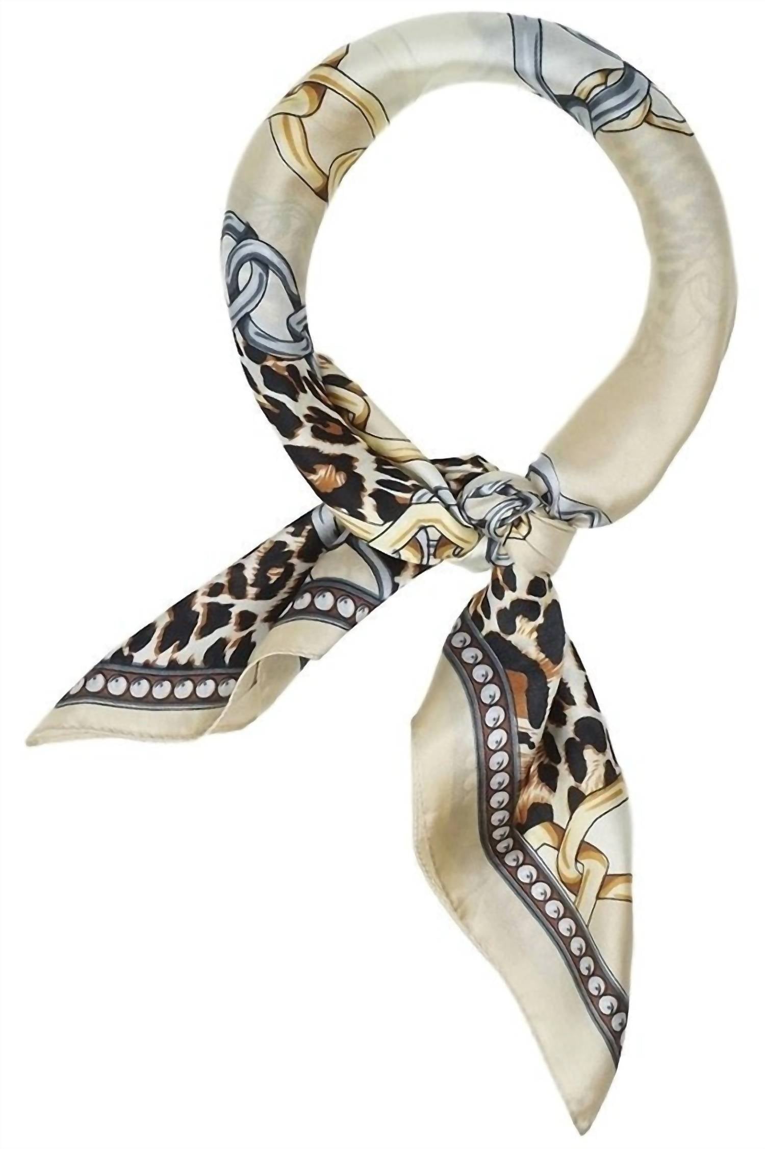 Sante Grace - Leopard Animal Print Creme Colored Scarf