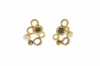 Nour London - Women's Statement Pearl Crystal Earrings