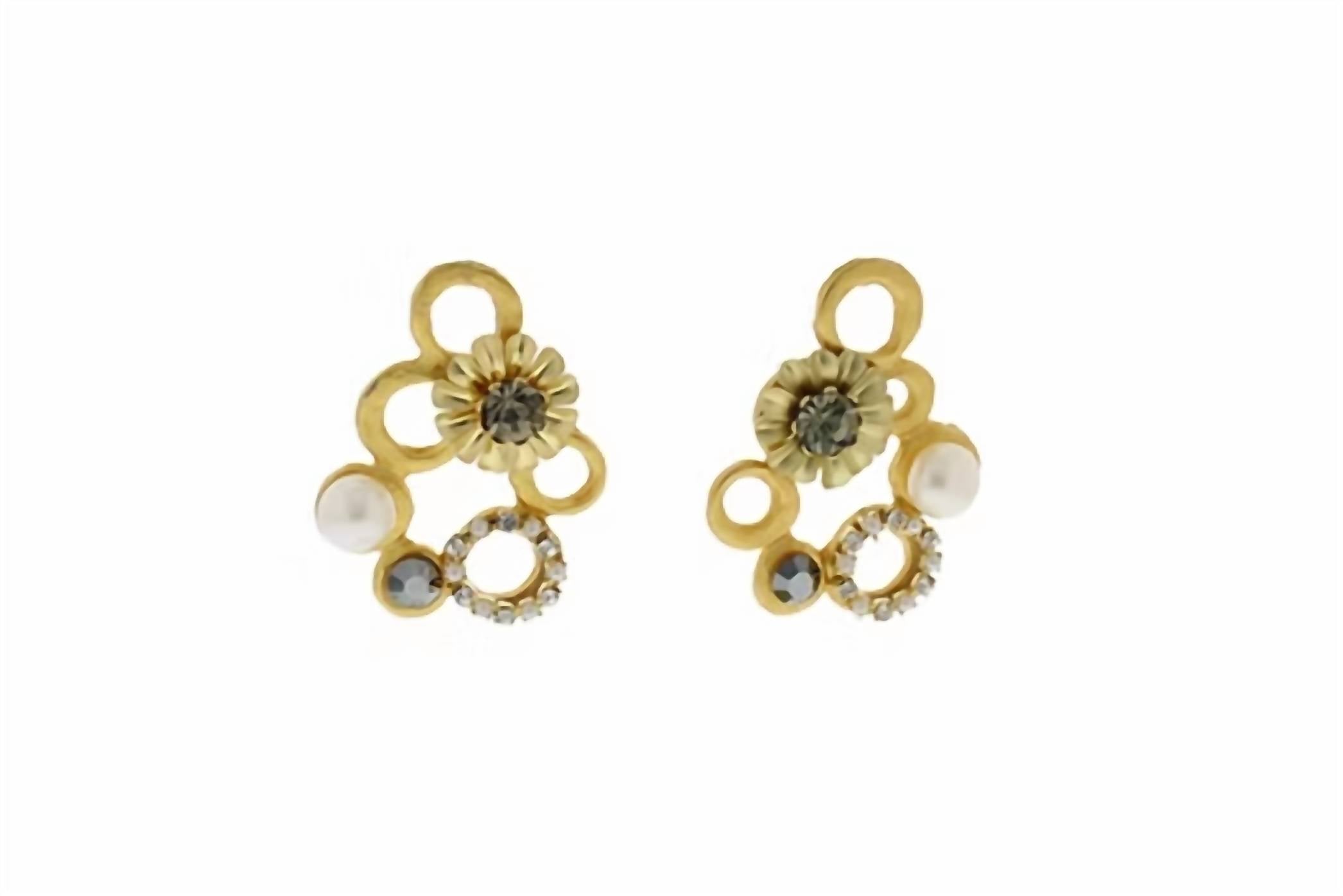 Nour London - Women's Statement Pearl Crystal Earrings
