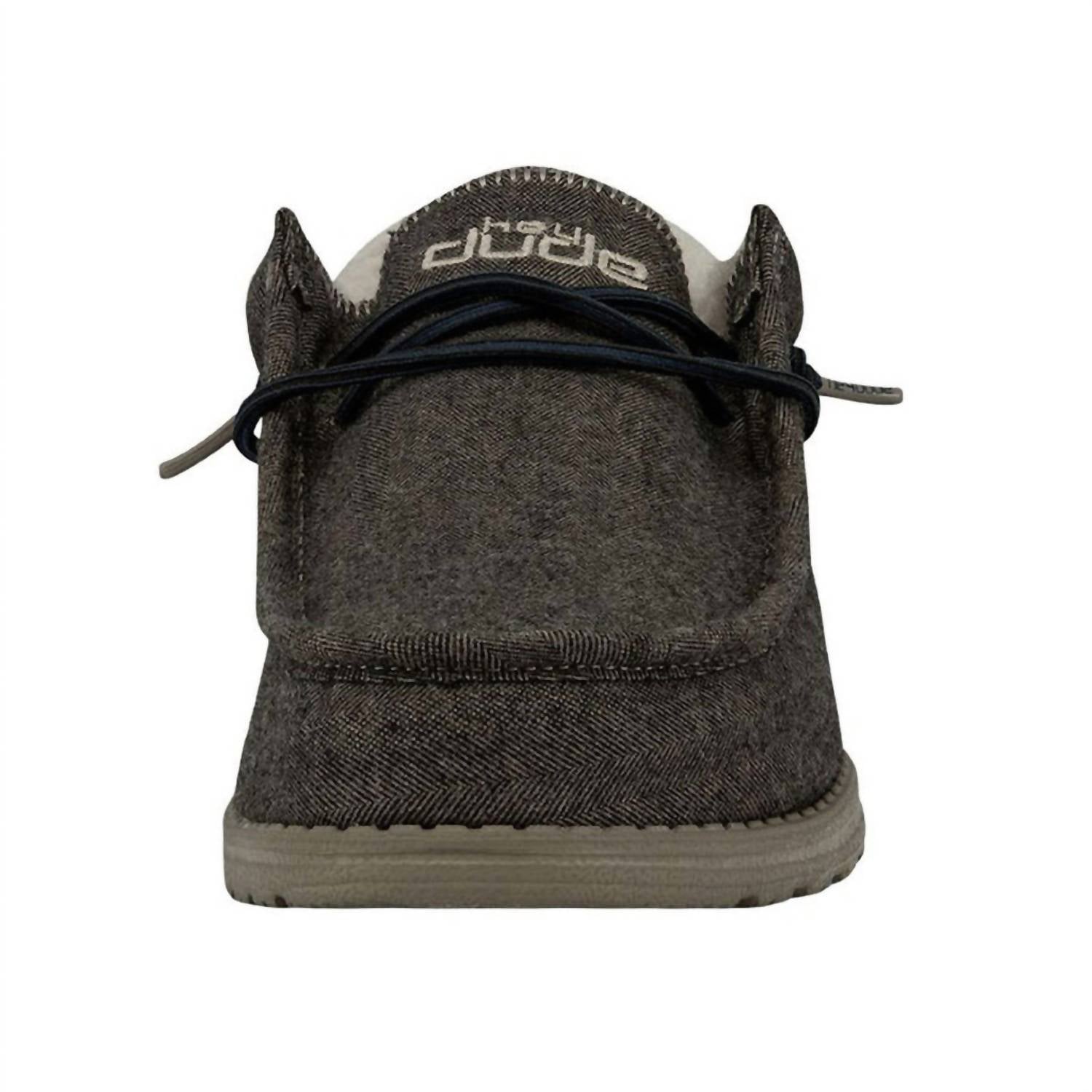 HEY DUDE Men's Walley Moccasin in herringbone chocolate - men's loafer - view 4