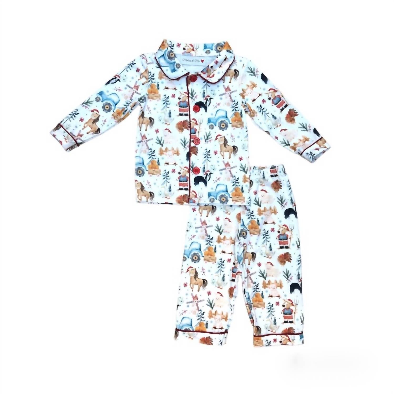 Melina & Me - Boys Christmas On The Farm 2 Piece Set