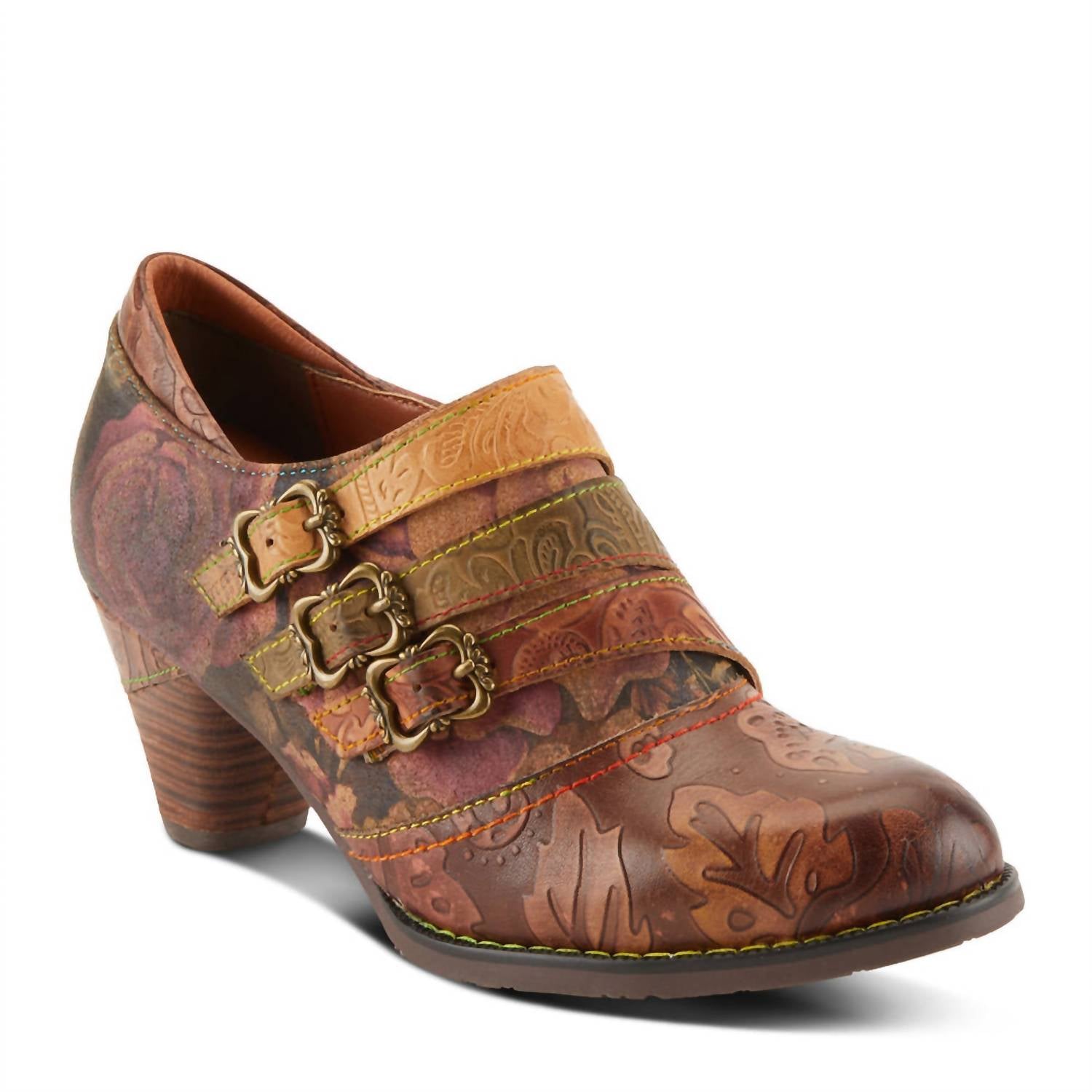 SPRING STEP SHOES Women's Graphic Leather Boot in brown multi - women's shoe