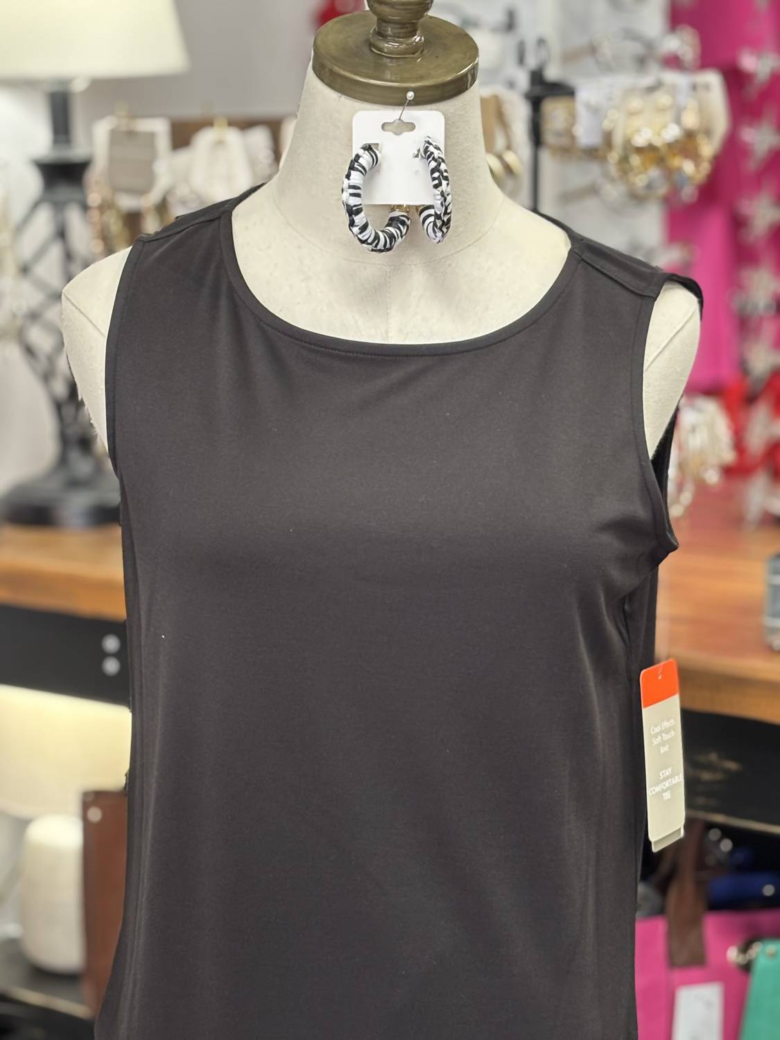 Multiples Women's I’m Ready Tank Top in black - women's tank top - detail view