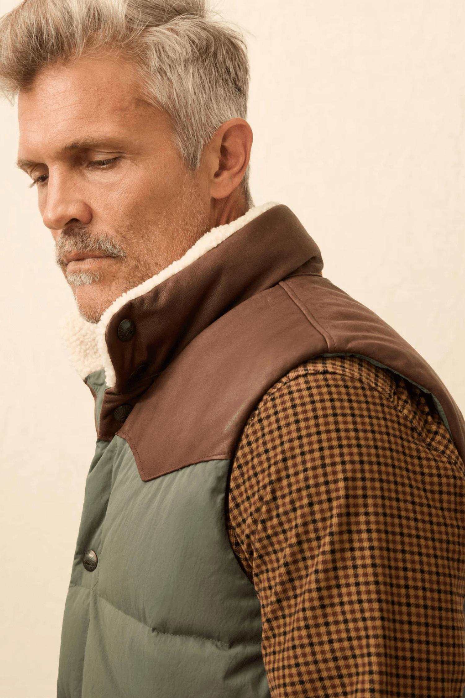 Faherty Range Down Vest in pine ridge - men's jacket - alternate view