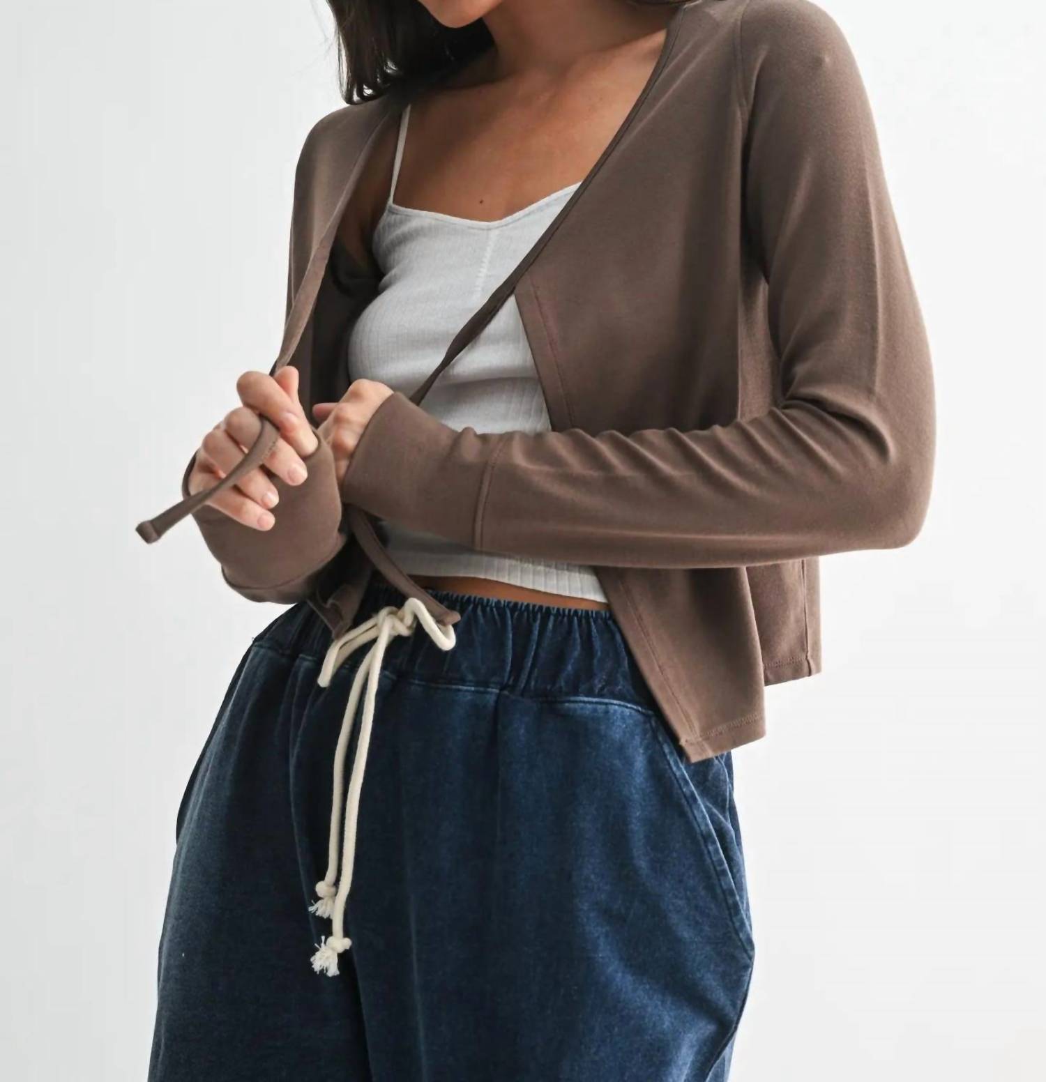 Mono B - Long Sleeve Tie Top