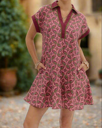 Entro - Abstract Cotton Mini Dress