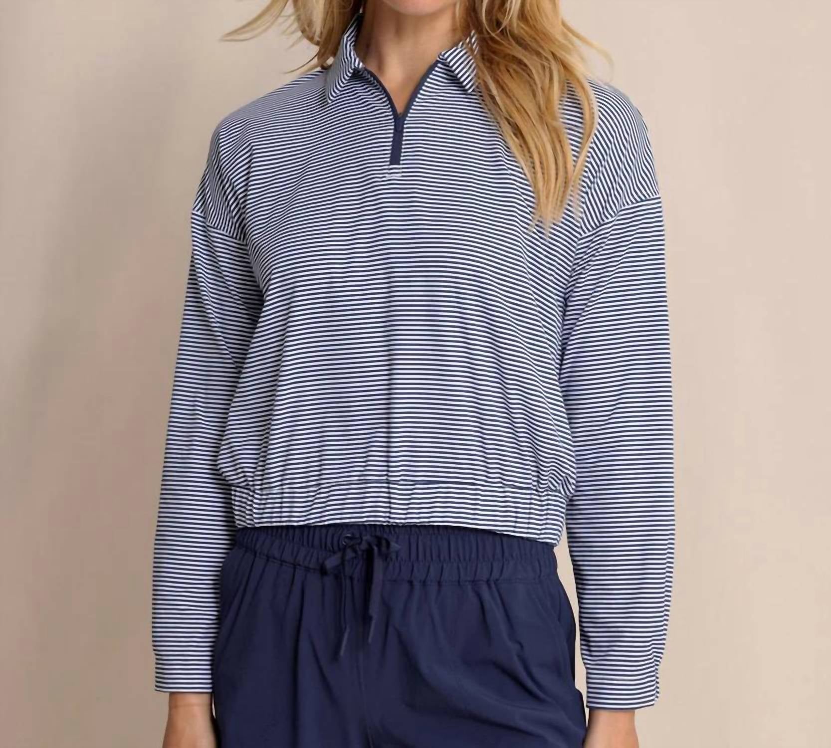 Southern Tide - Kira Half Zip Stripe Pullover Sweatshirt