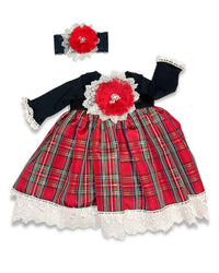 Katie Rose - Girl's Long Sleeve With Plaid Bottom Dress
