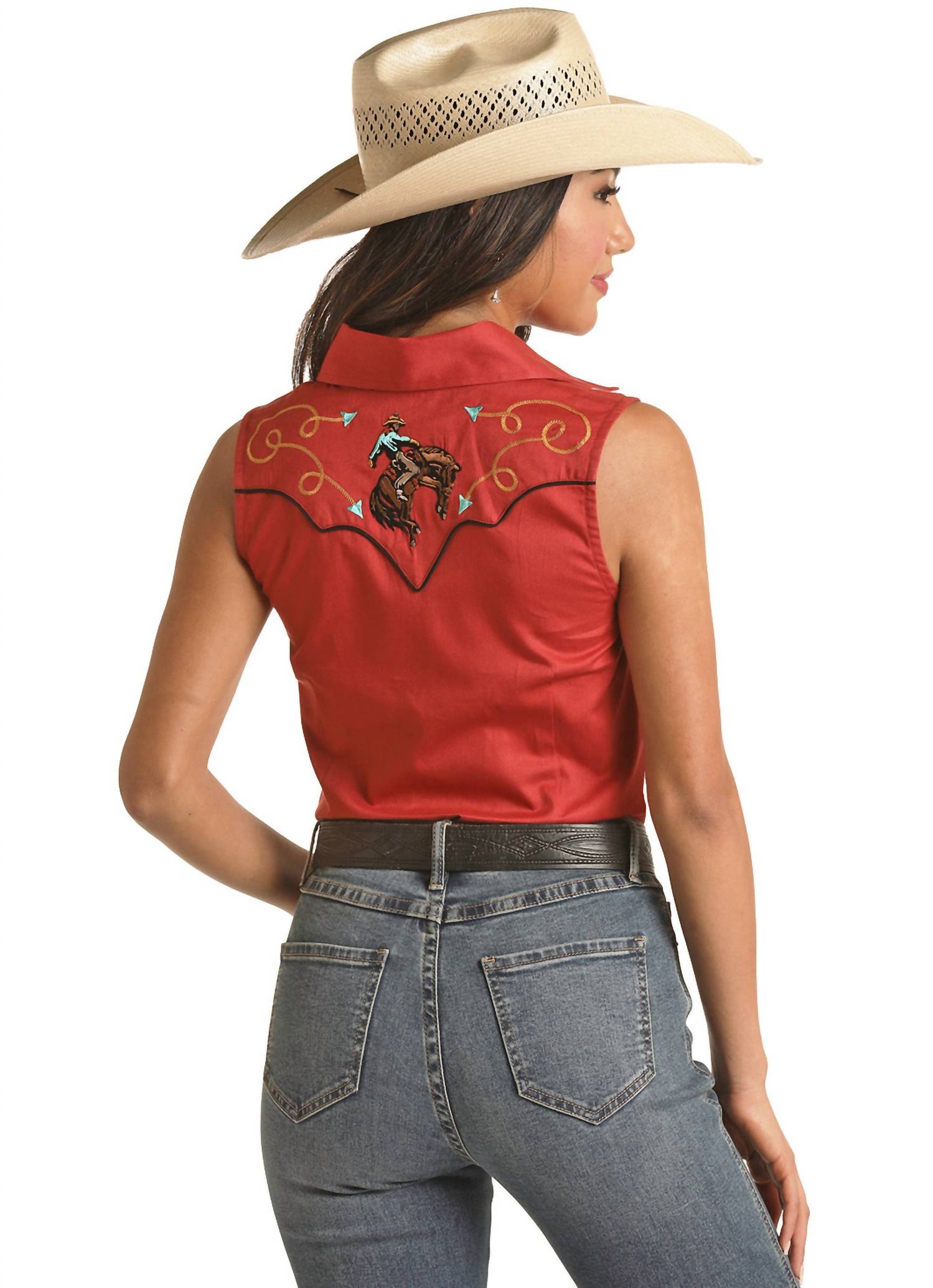 Rock & Roll Denim - Sleeveless Snap Front Western Shirt