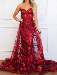 Cinderella Divine - Sealed With A Kiss Sparkly Bustier Cape Formal Dress