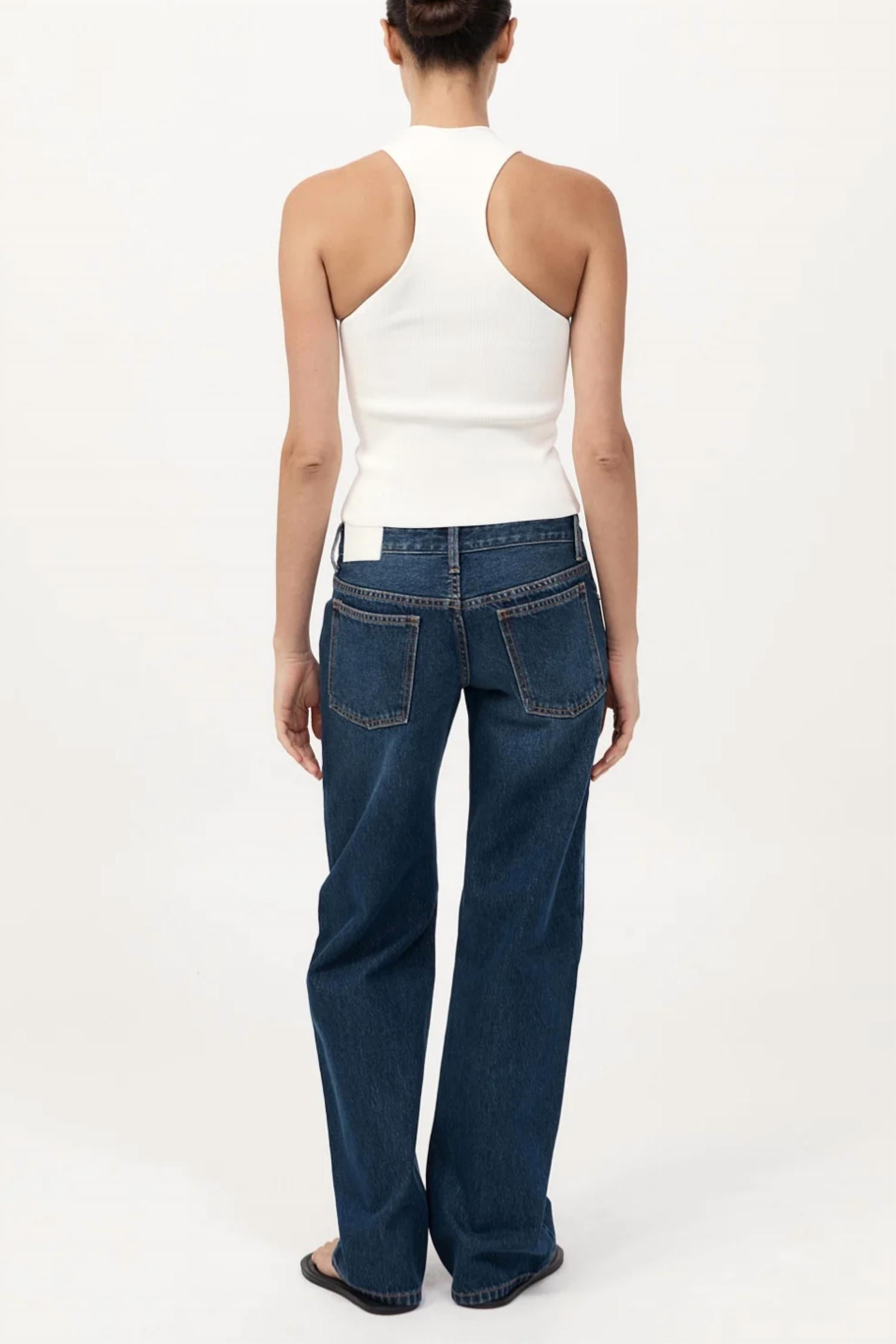 St. Agni 90's Low Rise Jean in dark indigo - women's jeans - detail view