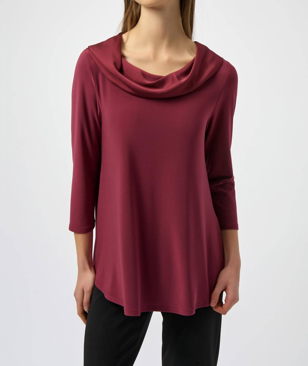 Joseph Ribkoff - Silky Knit Satin Cowl Neck Flared Top