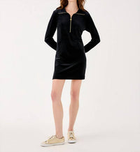 Lilly Pulitzer Eleni Velour Mini Dress in noir - women's dress - view 6
