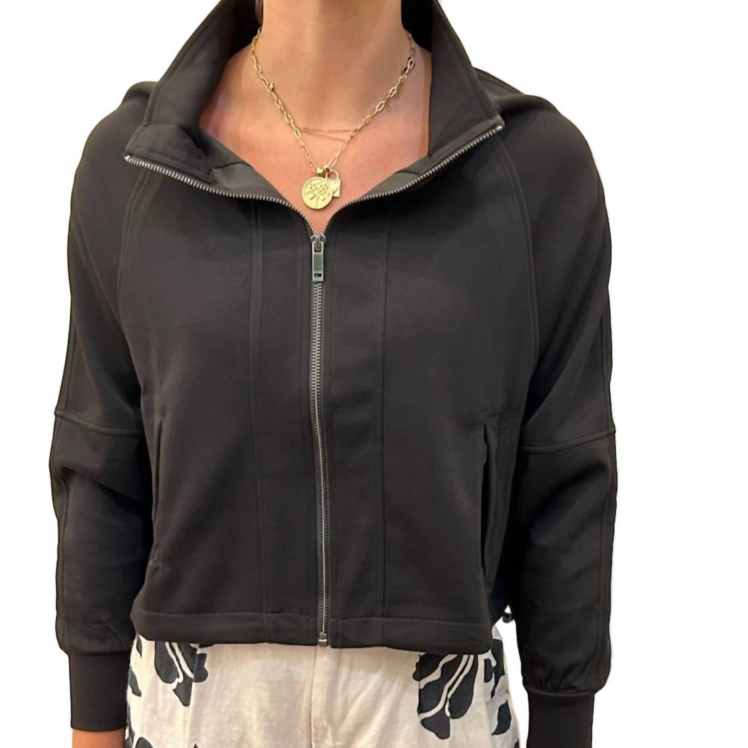 LIOR Zella Front Zip Jacket in black - women's jacket