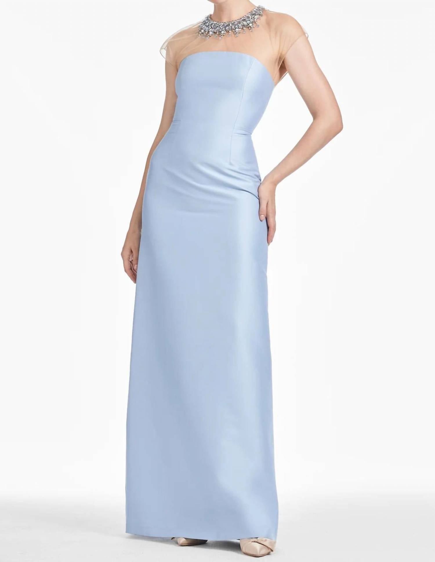 Sachin & Babi - Irina Beaded Illusion Neck Gown