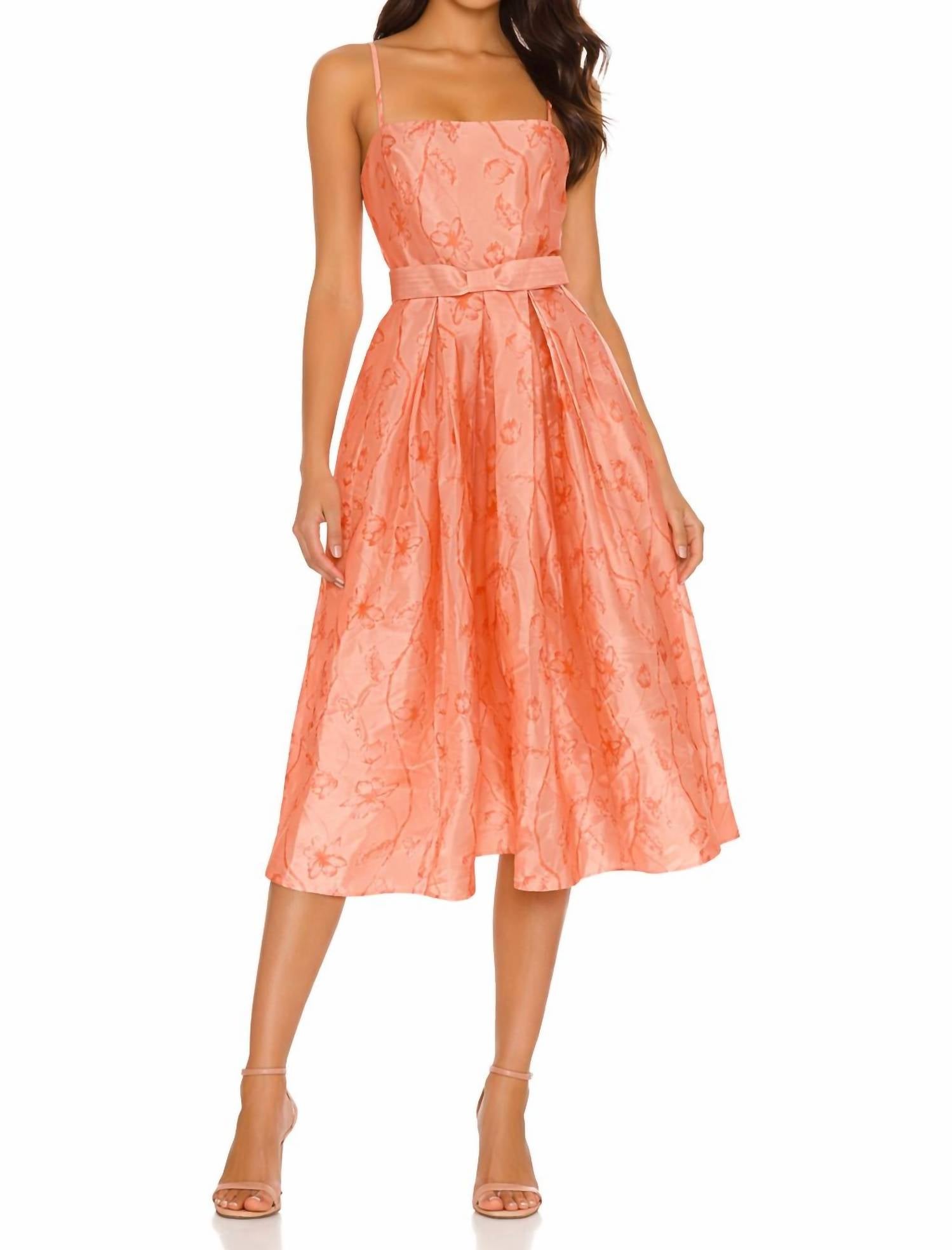 hutch Floral Satin Midi Dress in pink - women's dress