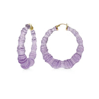 Gold & Honey - Women's Lucite Bamboo Hoop Earrings