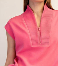 Rae Mode - Sleeveless Modal Scuba Luxe Quarter Zip Top