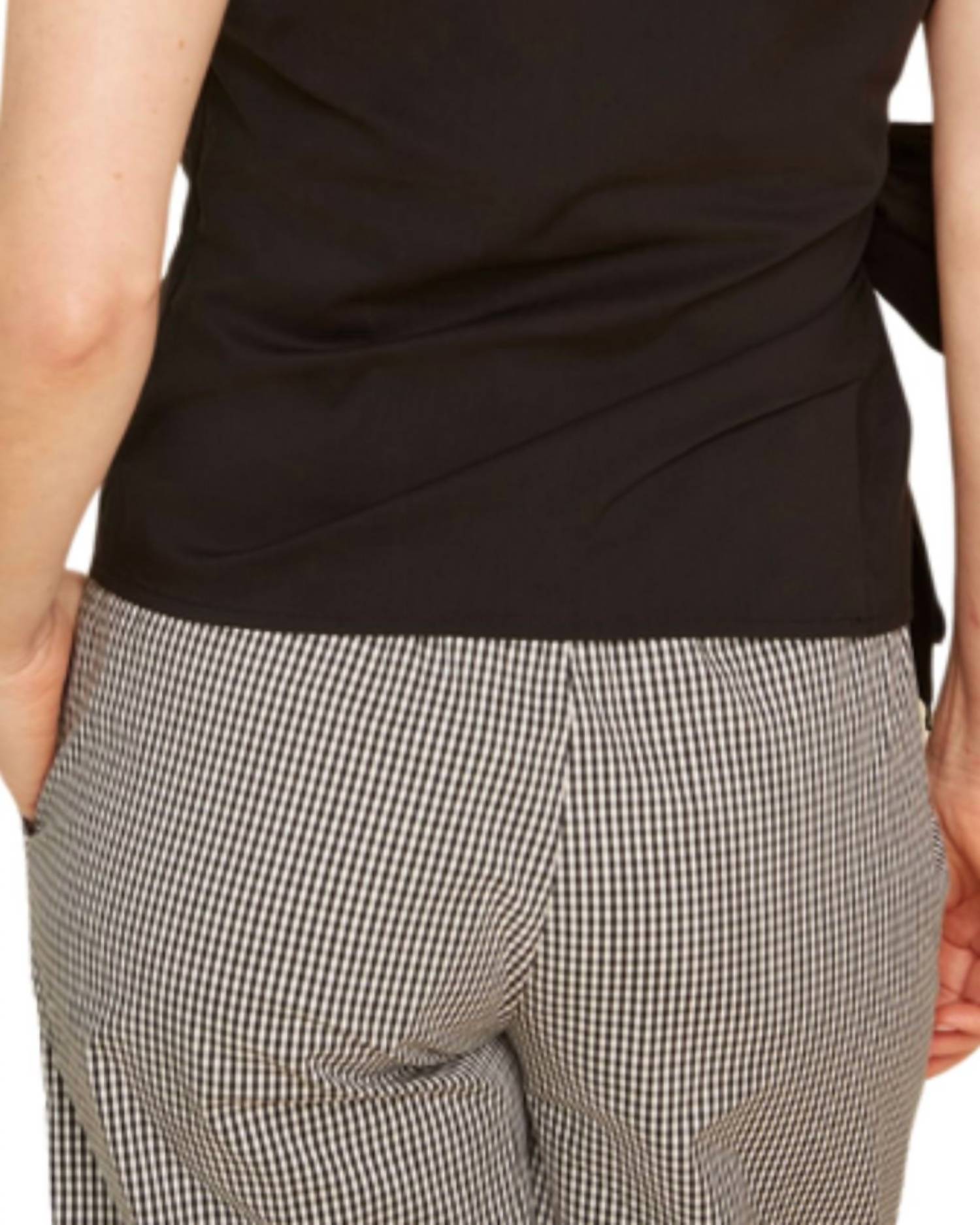 Renuar Wide Leg Cropped Pant in grey - women's pants - detail view