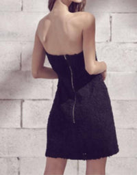 STORIA Flowered Mini Dress in 3d black in black - women's dress - detail view