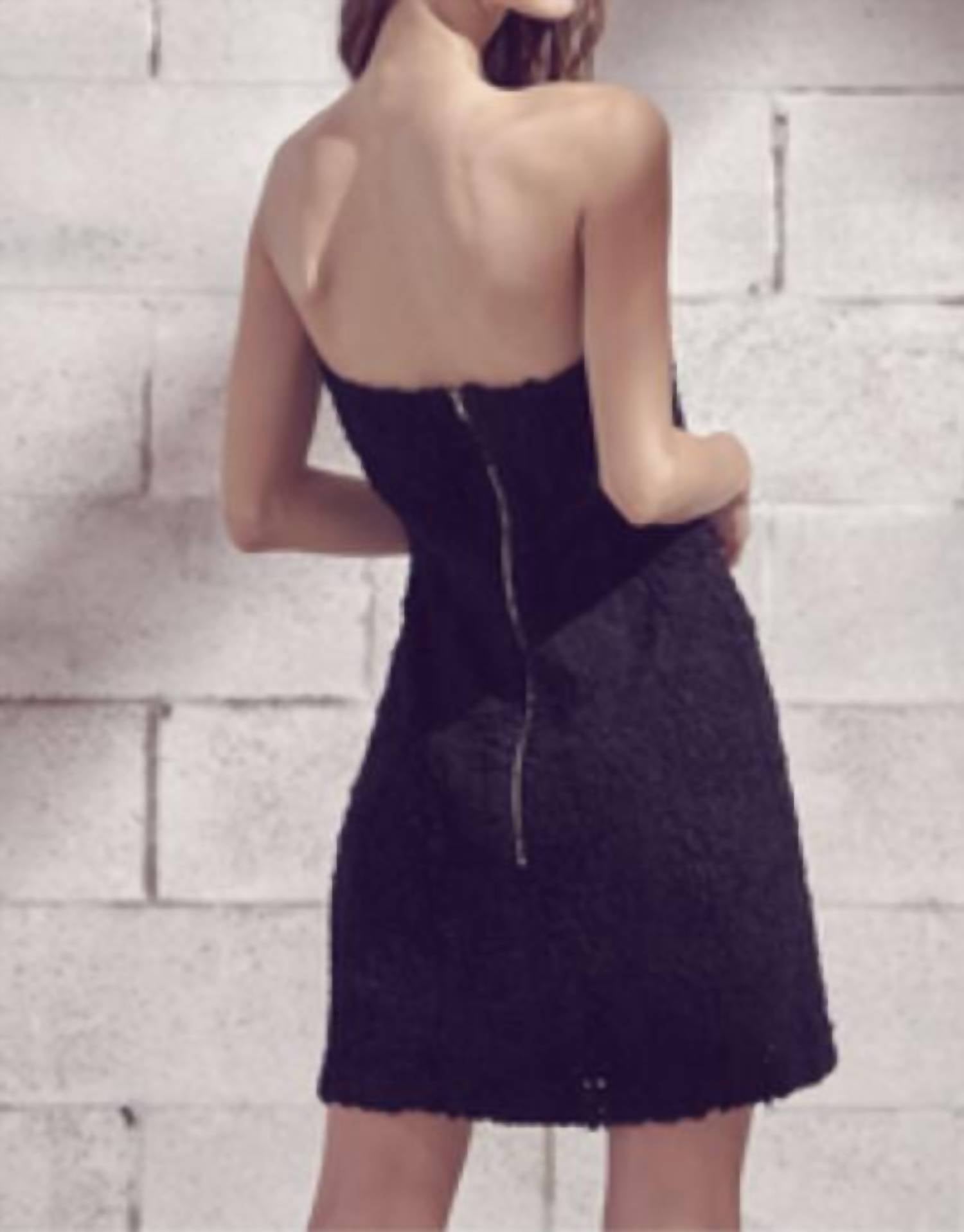 STORIA Flowered Mini Dress in 3d black in black - women's dress - detail view