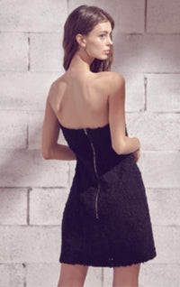 STORIA Flowered Mini Dress in 3d black in black - women's dress - alternate view