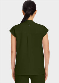Healing Hands - Sandy Zip Mandarin Collar Top