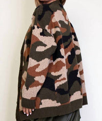 Rehab Lab - Dila Camouflage Pattern Knit Cardigan