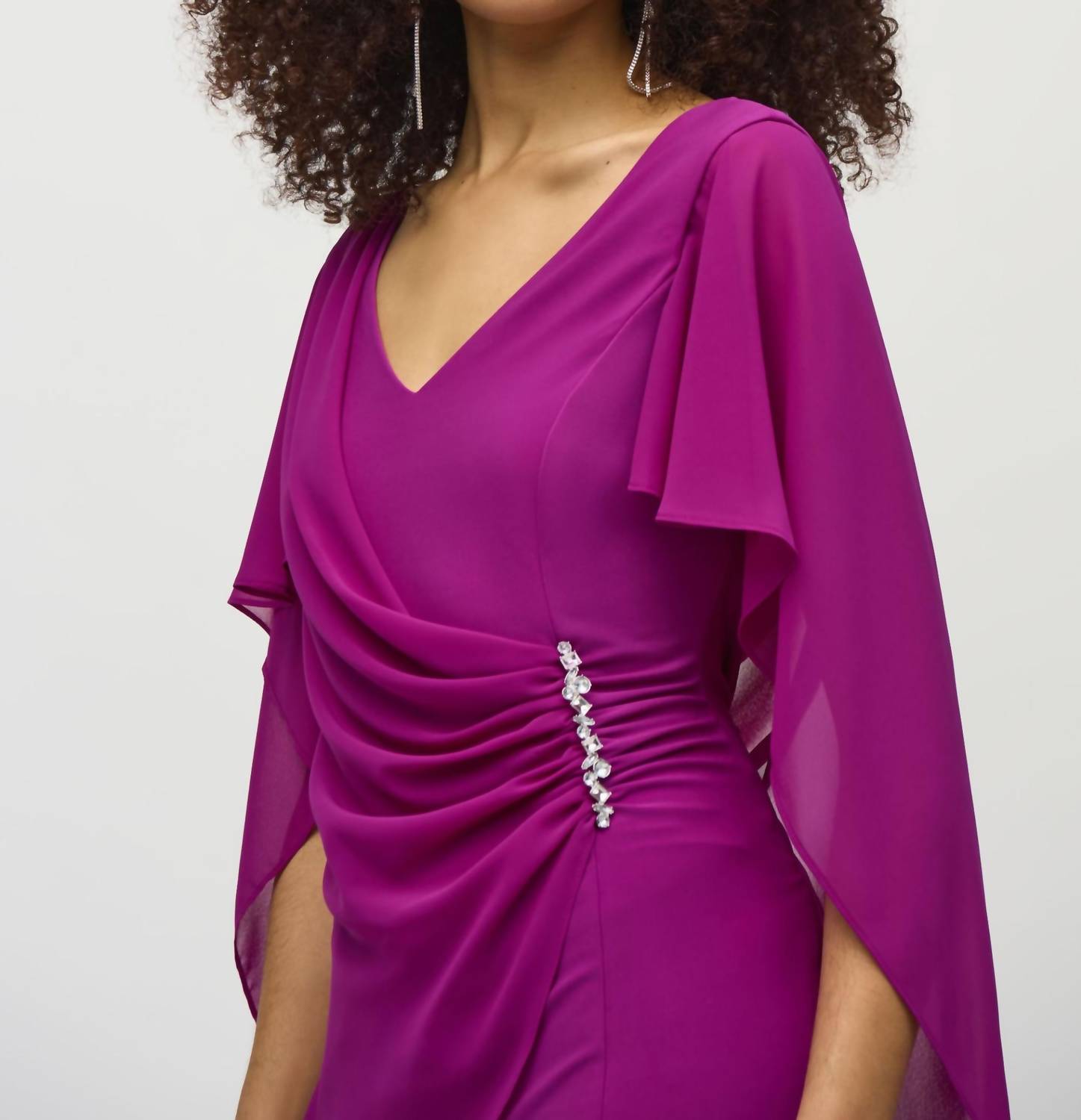 Joseph Ribkoff - Women's Empress Chiffon Overlay V-neck Sheath Dress