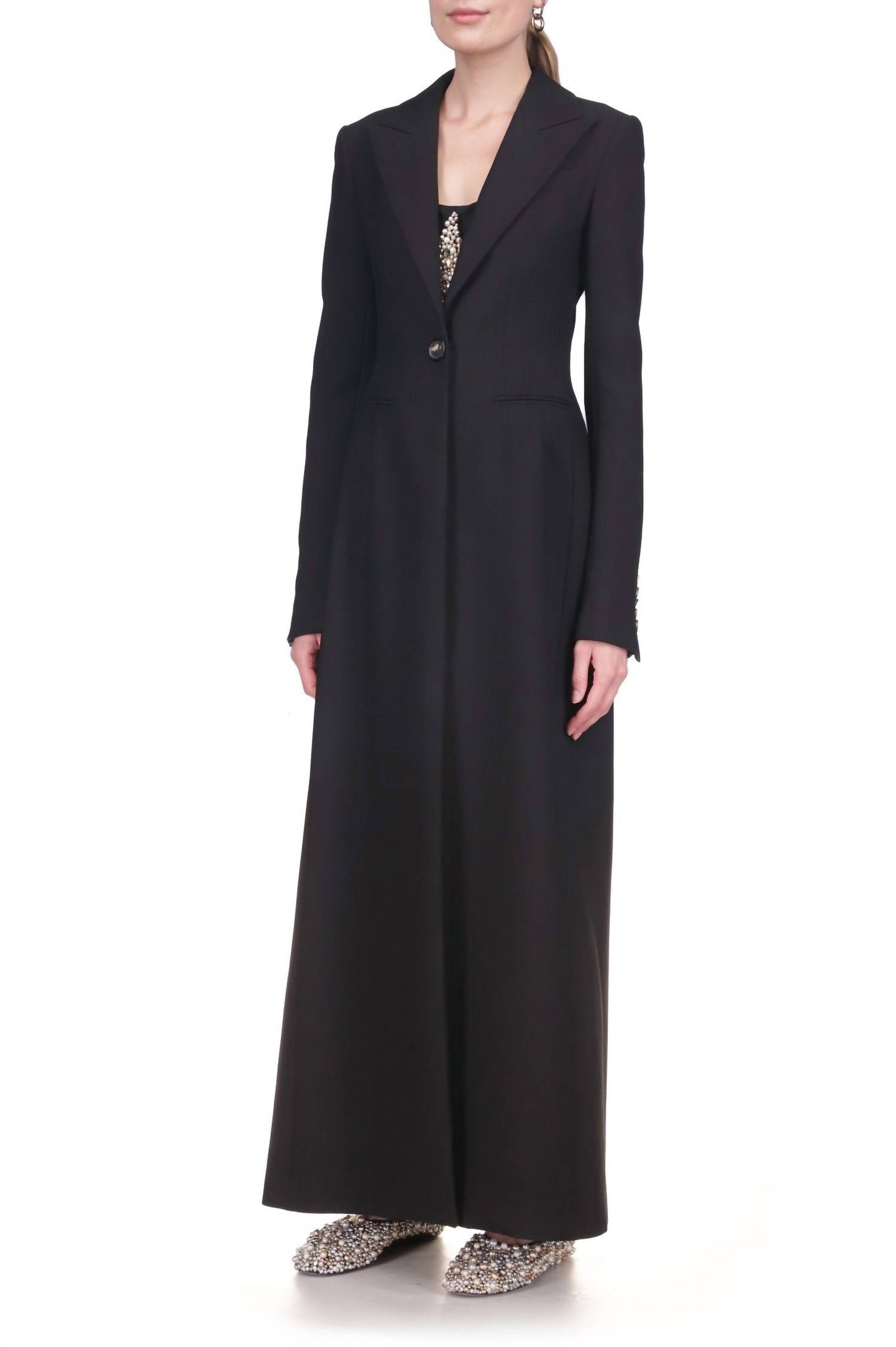 Marina Moscone - Long Single-button Coat