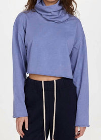 Les Tien - Coreena Cropped Cowl Neck Sweater