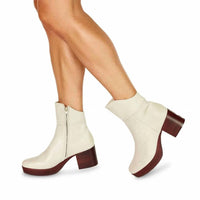 CHOCOLAT BLU Women's VERONIKA Bootie in ivory leather - women's shoe
