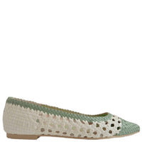 Pretty Ballerinas Women's Ella Ballet Flats in cream green - women's flats