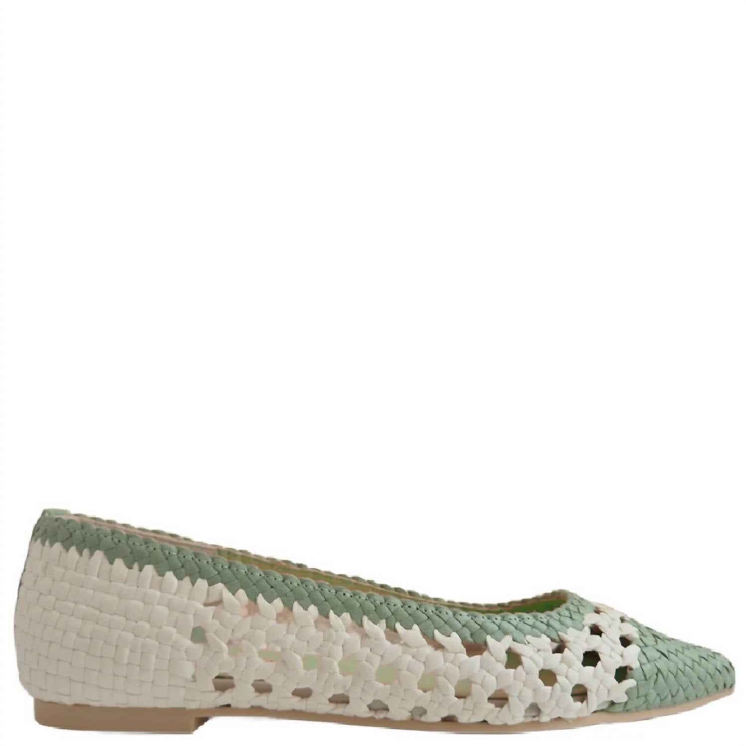 Pretty Ballerinas Women's Ella Ballet Flats in cream green - women's flats
