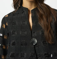 Joseph Ribkoff - Checkered Sheer Swing Jacket