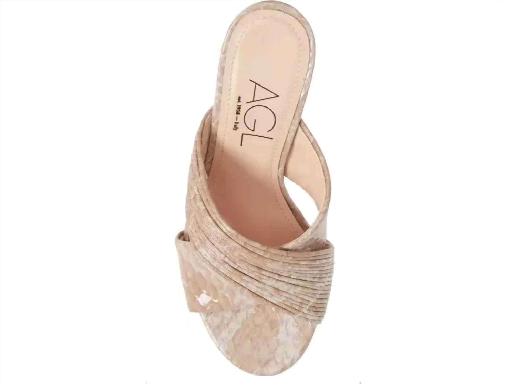 Agl - Women's Snake Embossed Sandal