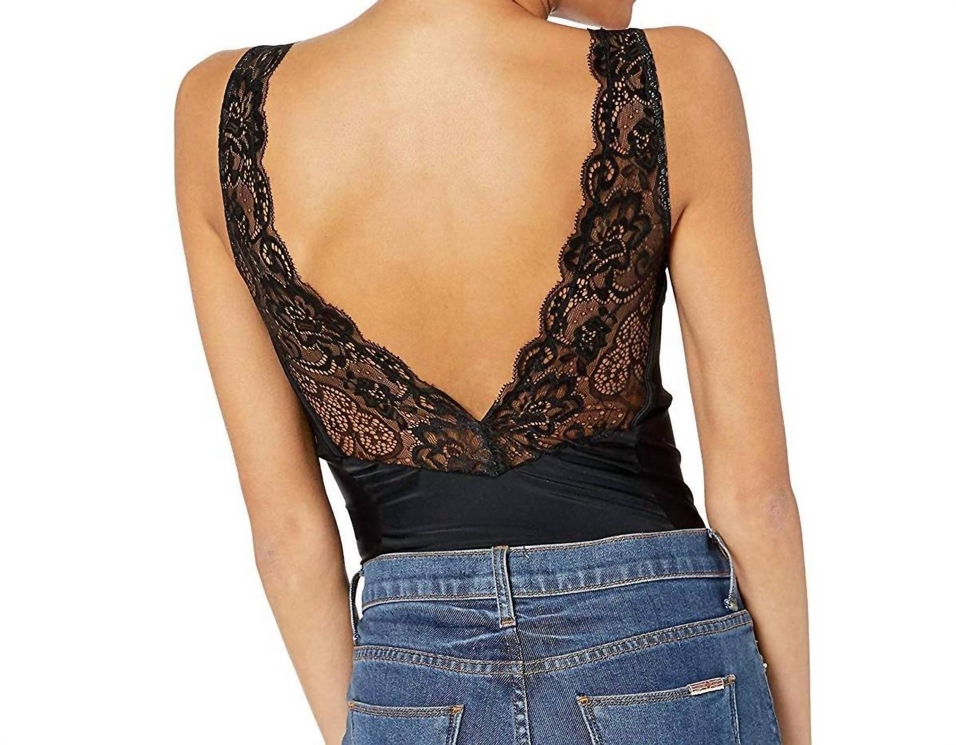 ASTR Austin Bodysuit in black - women's shirt - alternate view