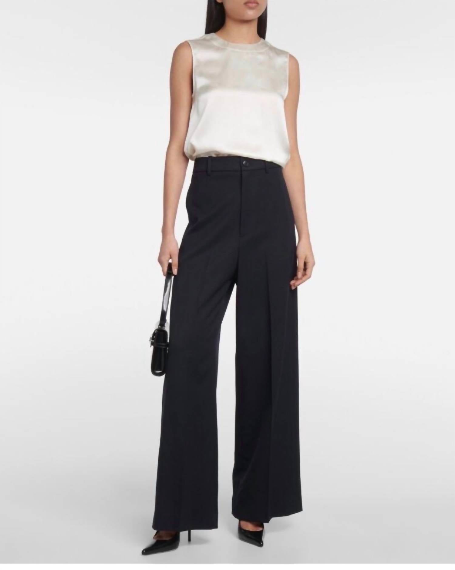 Nili Lotan - Johan Wool-blend Twill Wide-leg Pants