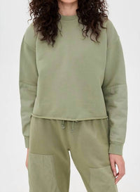 Frank & Eileen Anna Long Sleeve Capelet Sweatshirt in caper - women's top