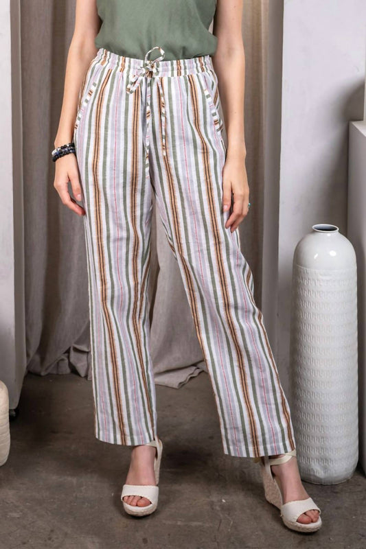 Paparazzi - Yarn Dyed Stripe Pull-on Pant With Pockets